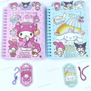 Cinnamonroll & My Melody Notebook Set Graffiti Stickers Sticky Notes Key Chain